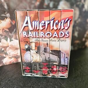 Vtg America's Railroads‎ The Steam Train Legacy 5-Tape VHS BOX SET - Tested